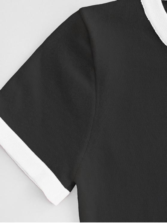 Girl Embroidered Cropped Ringer T-shirt - LuckyFash™