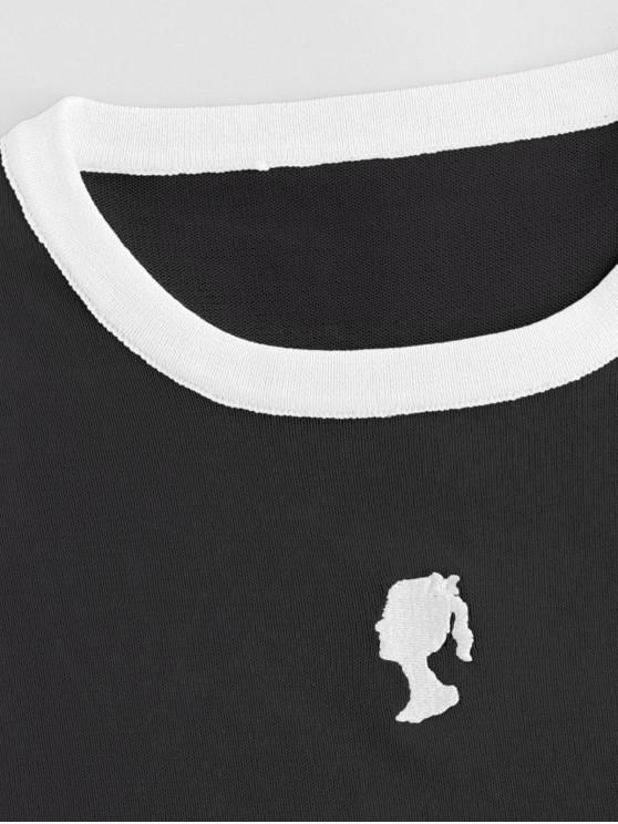 Girl Embroidered Cropped Ringer T-shirt - LuckyFash™