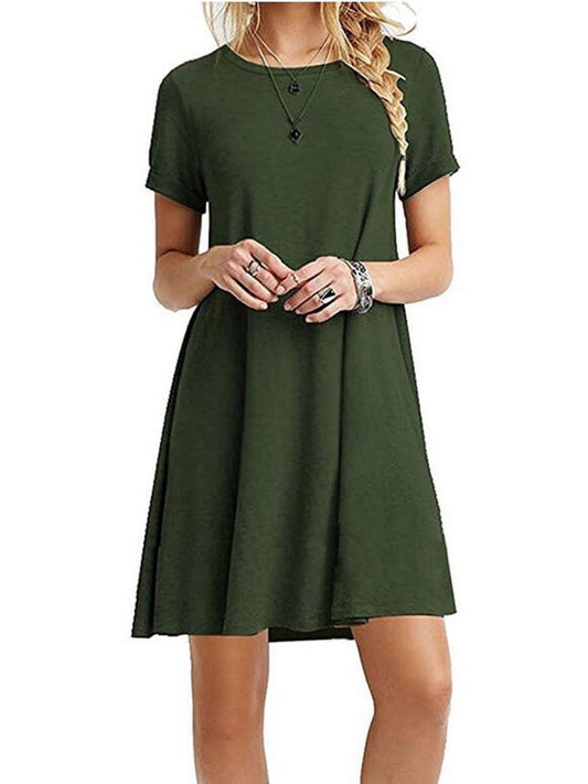 Girl'S Chiffon Dress With Round Neck And Short Sleeves - LuckyFash™