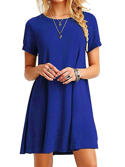 Girl'S Chiffon Dress With Round Neck And Short Sleeves - LuckyFash™