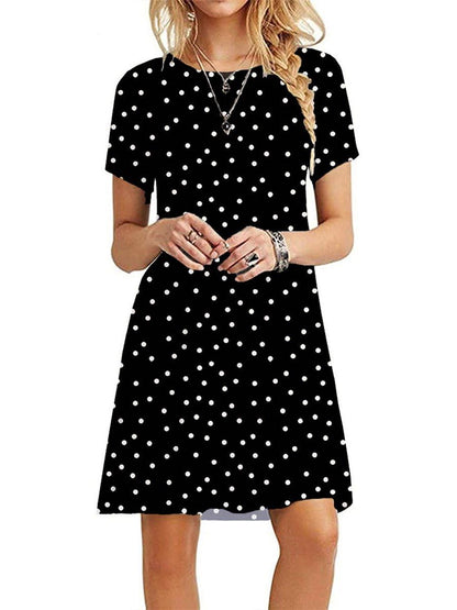 Girl'S Chiffon Dress With Round Neck And Short Sleeves - LuckyFash™