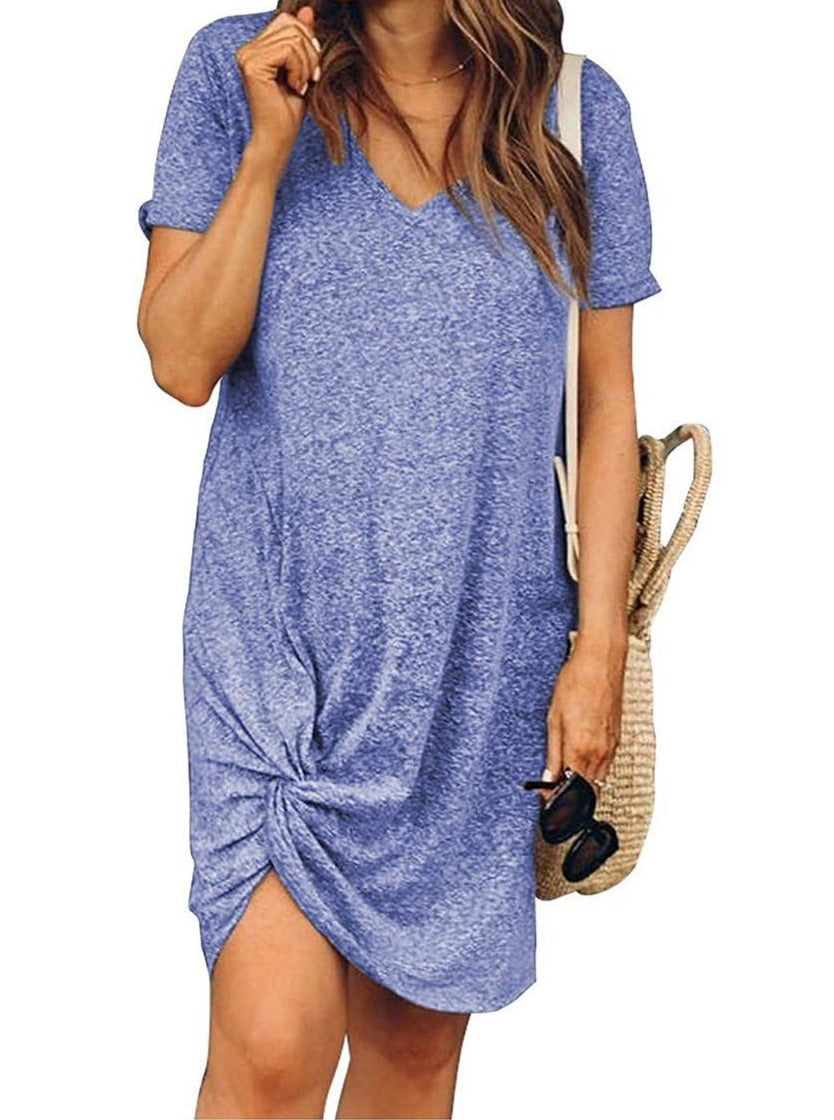 Girl'S Cuffed Round Neck Dress - LuckyFash™