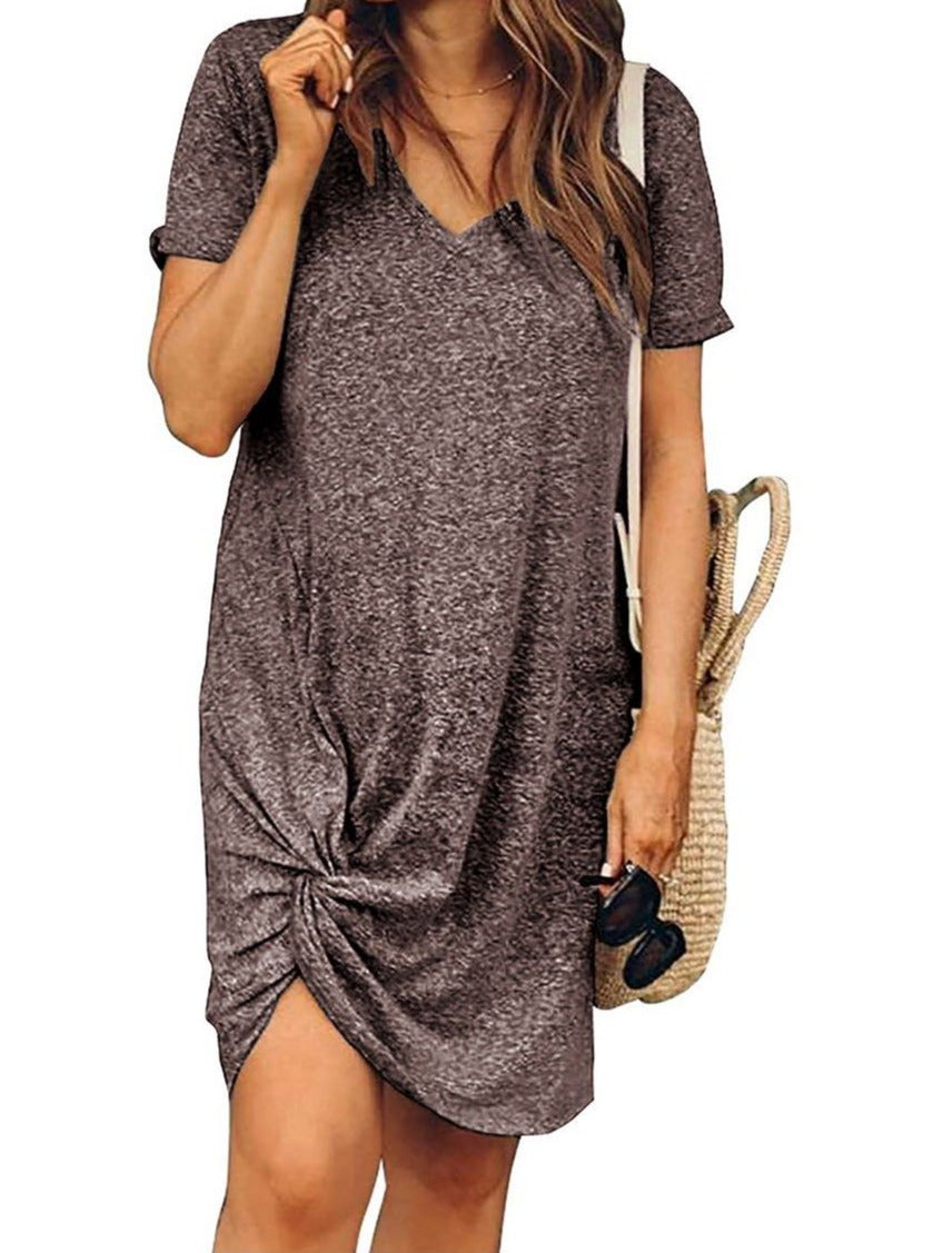 Girl'S Cuffed Round Neck Dress - LuckyFash™