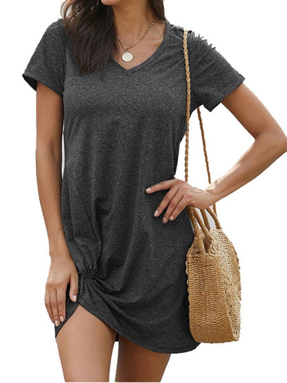 Girl'S Cuffed Round Neck Dress - LuckyFash™