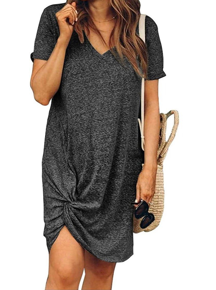 Girl'S Cuffed Round Neck Dress - LuckyFash™