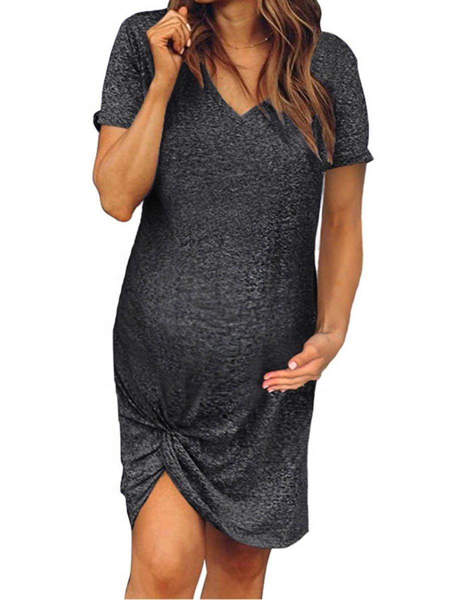 Girl'S Cuffed Round Neck Dress - LuckyFash™