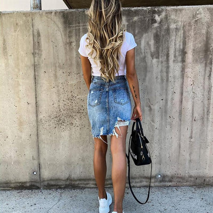 Girls High Waisted Denim skirt Summer - LuckyFash™