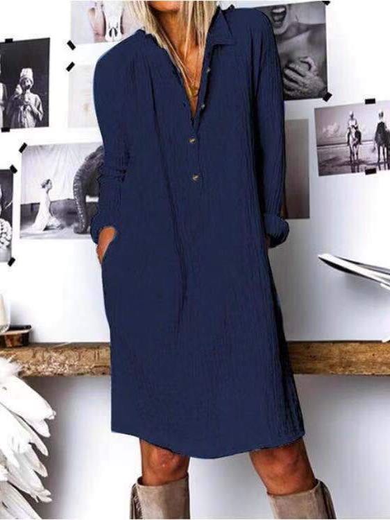 Girls Polo Collar Loose A-Line Skirt - LuckyFash™