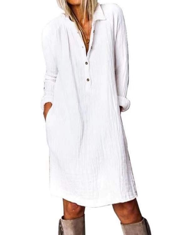 Girls Polo Collar Loose A-Line Skirt - LuckyFash™