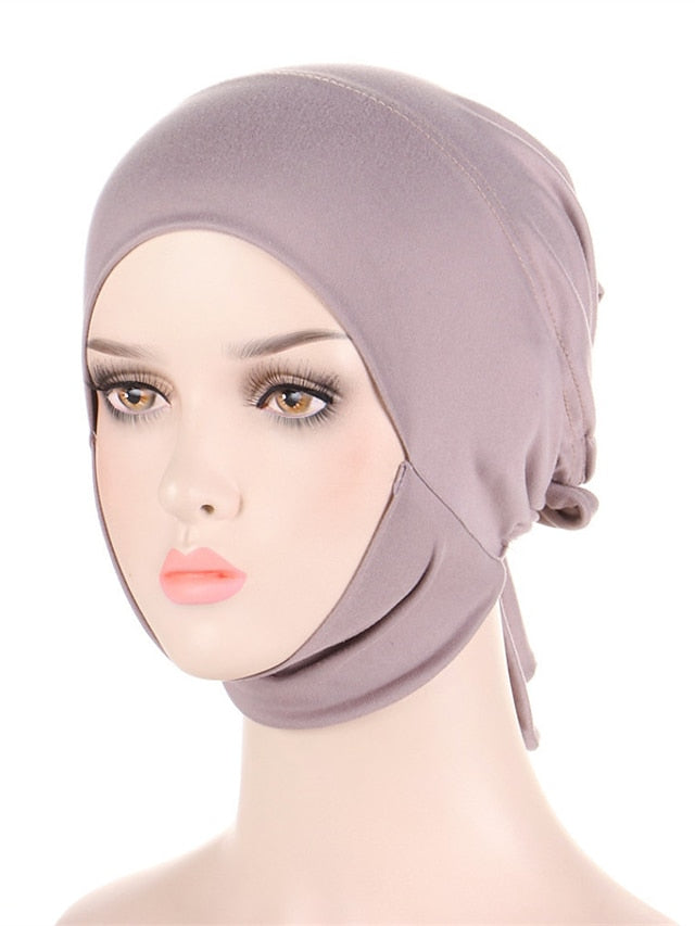 Soft Adjustable Inner Hijab Caps Muslim Stretch Tie Back Jersey Cap Islamic Underscarf Bonnet Female Headscarf Headwrap Arab Turban - LuckyFash™