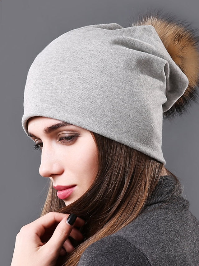 Women's Hat Beanie / Slouchy Black Light Gray Dark Gray Outdoor Home Daily Knit Pure Color Windproof Comfort Warm - LuckyFash™