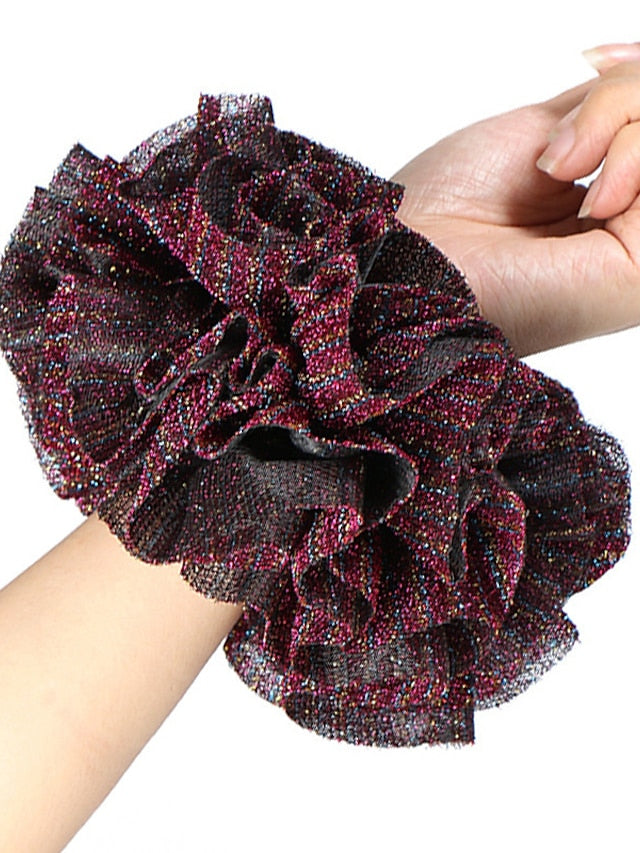 Oversize Scrunchies Giant Large Intestine Big Hair Ties Elastic Rubber Bands Glitter Ponytail Holder Hijab Volumizing Scrunchies - LuckyFash™
