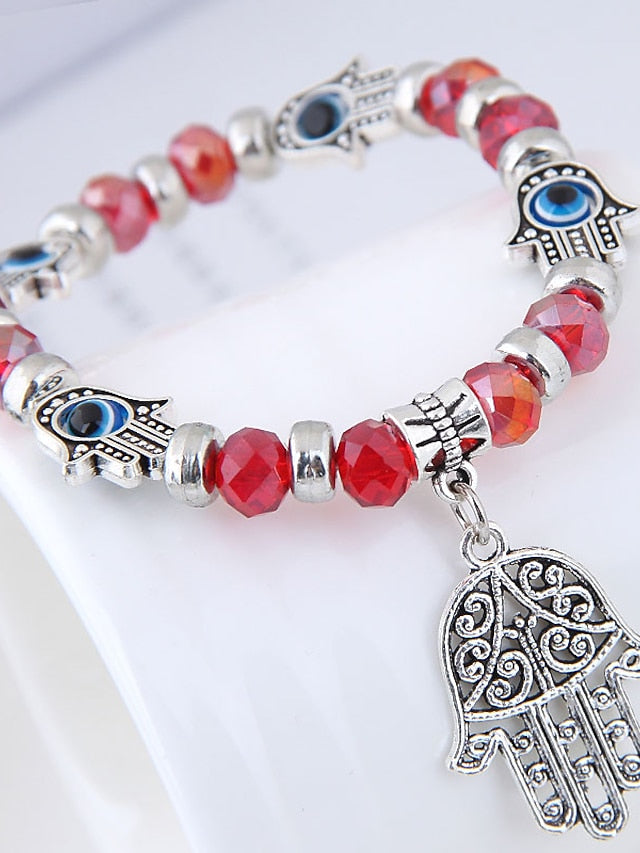 Women's Bead Bracelet Retro Eyes Classic Plastic Bracelet Jewelry Black / White / Red For Daily - LuckyFash™