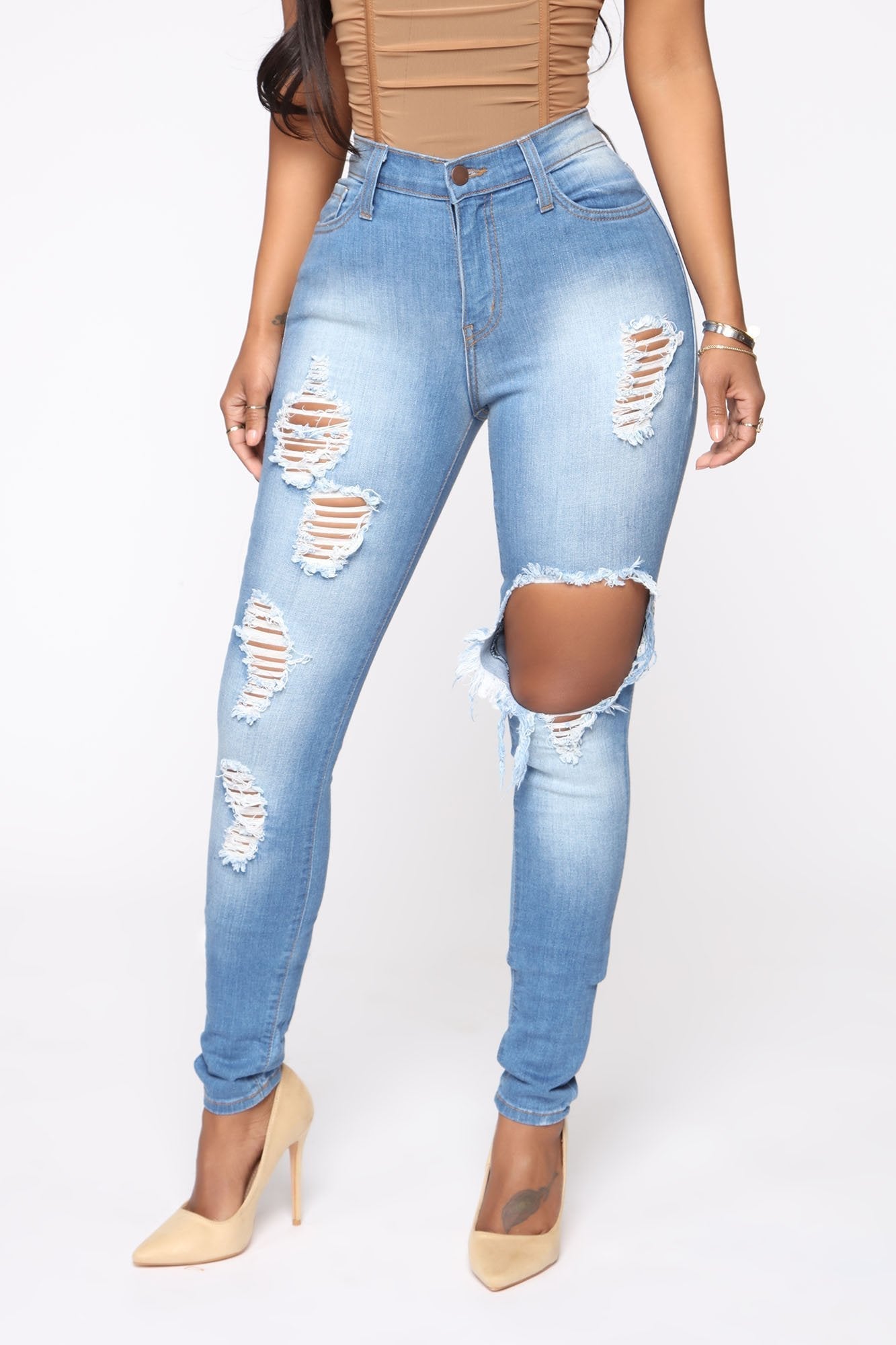 Glistening Jeans - Medium Wash - LuckyFash™