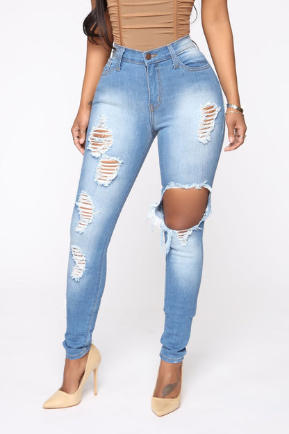 Glistening Jeans - Medium Wash - LuckyFash™
