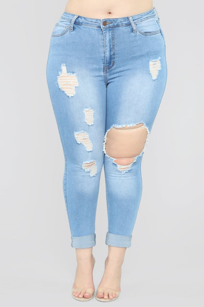 Glistening Jeans - Medium Wash - LuckyFash™