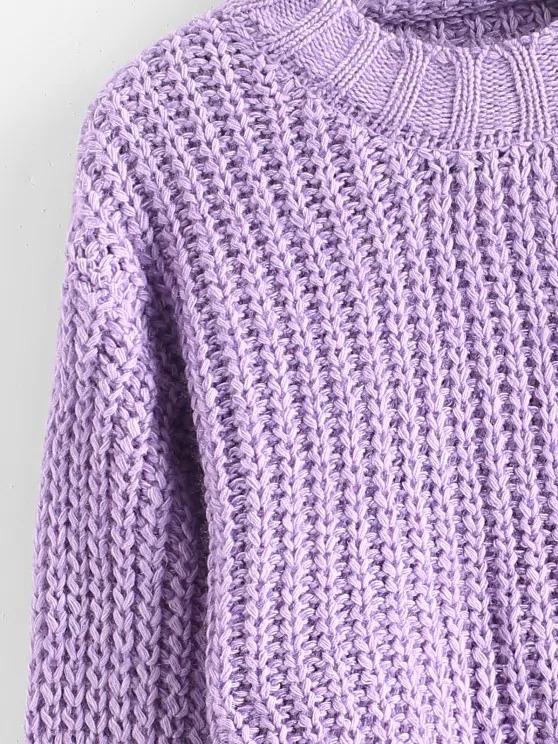 Glitter Mock Neck Chunky Sweater - LuckyFash™