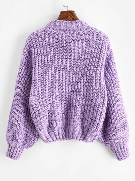 Glitter Mock Neck Chunky Sweater - LuckyFash™