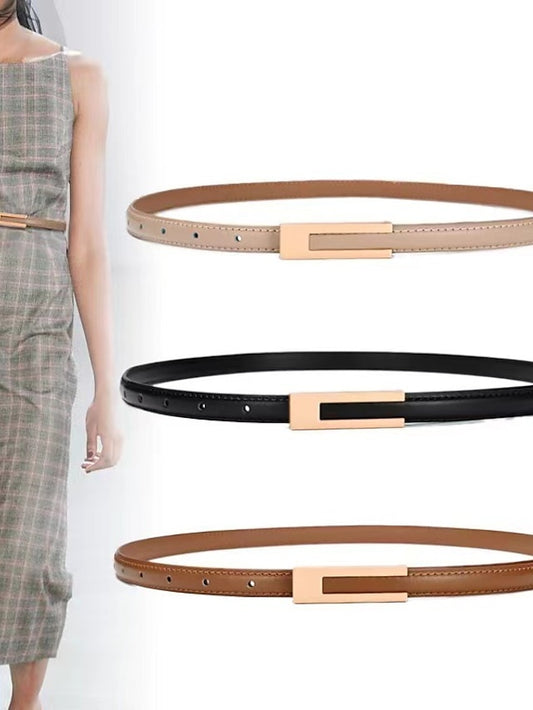 Women's Skinny Belt Corset Belt PU Leather Metal Bucke Plain Casual Vintage Retro Party Gift Black White Brown Coffee - LuckyFash™