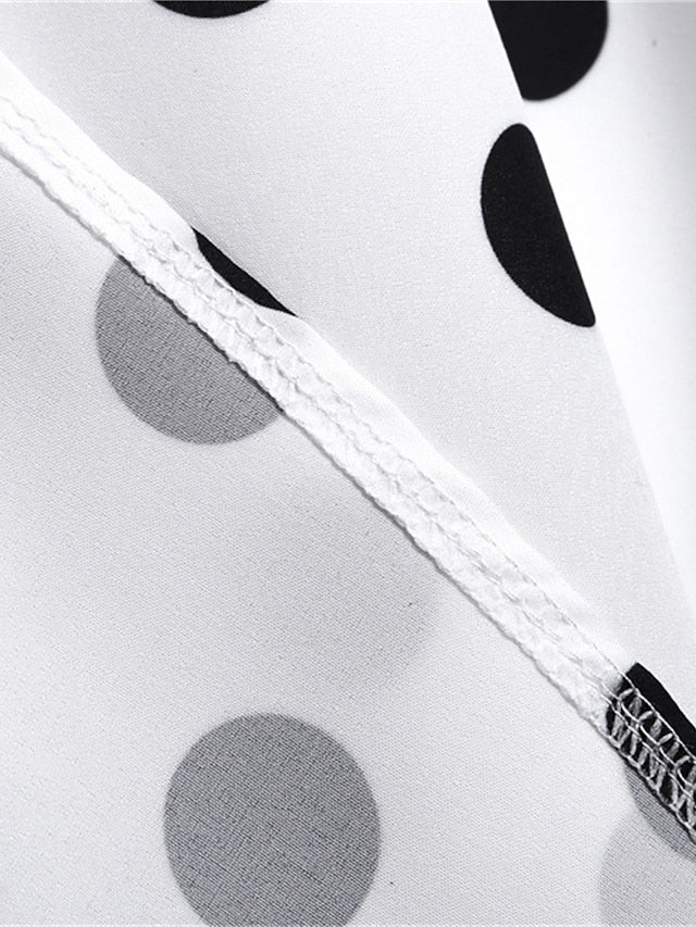 Women's Elegant Retro Vintage Dress Midi Dress Outdoor Holiday Lace Polka Dot Crew Neck Sleeveless Regular Fit Summer Spring 2023 Black White S M L XL - LuckyFash™