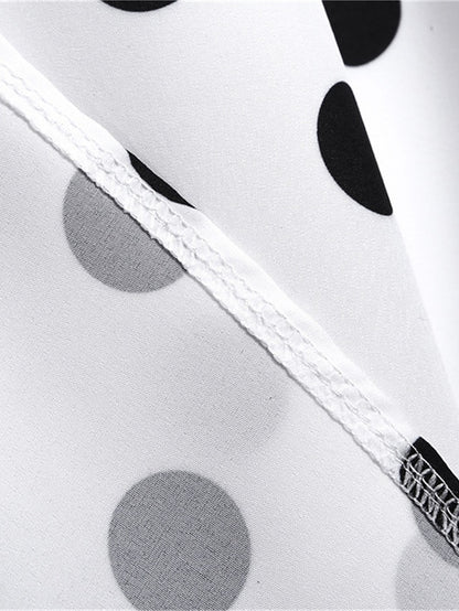 Women's Elegant Retro Vintage Dress Midi Dress Outdoor Holiday Lace Polka Dot Crew Neck Sleeveless Regular Fit Summer Spring 2023 Black White S M L XL - LuckyFash™