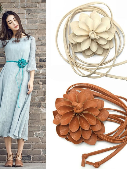 Women's Belt PU Red Blue Brown Beige Skinny Belt Daily Beach Pure Color - LuckyFash™