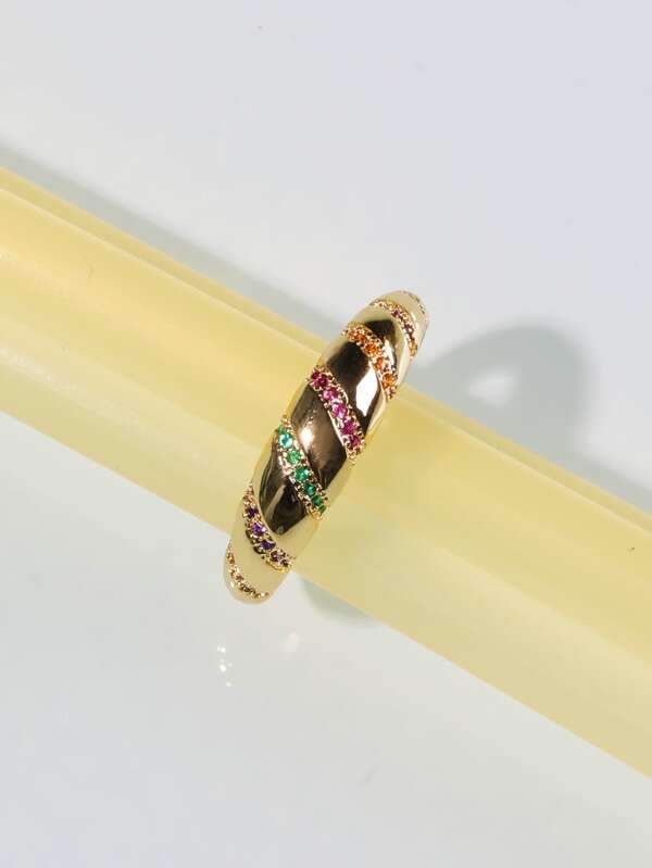 Gold Plated Rhinestone Decor Ring - LuckyFash™