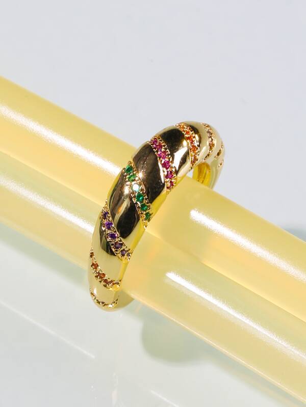 Gold Plated Rhinestone Decor Ring - LuckyFash™