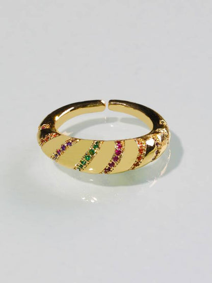 Gold Plated Rhinestone Decor Ring - LuckyFash™