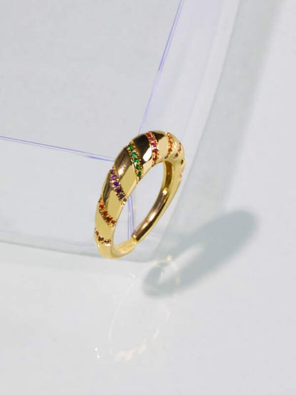 Gold Plated Rhinestone Decor Ring - LuckyFash™