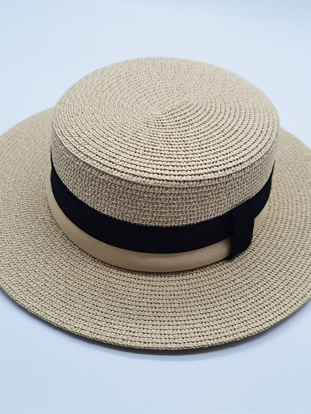 Women's Sun Hat Straw Hat Daily Holiday Straw Vacation Retro 1 pcs - LuckyFash™