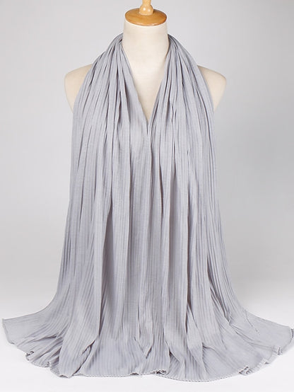 Multiple Colors Plain Solid Wrinkle Maxi Jersey Hijab Shawl Wrap Elastic Foulards Sjaal Arab Snood Islamic Muslim Headband 180*80Cm - LuckyFash™