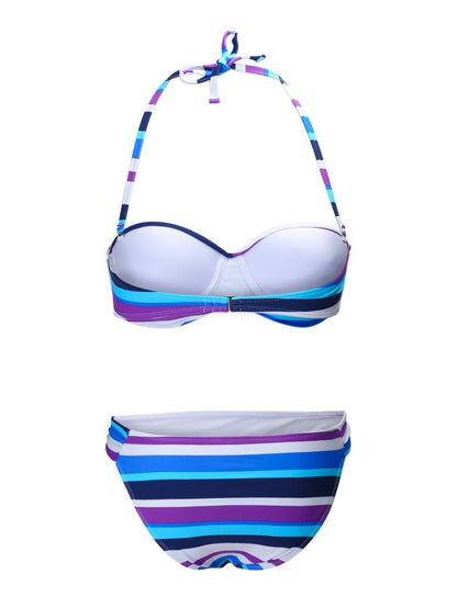 Gradient Hanging Neck Low-Rise Triangle Split Bikini - LuckyFash™