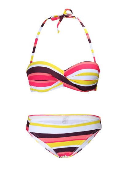 Gradient Hanging Neck Low-Rise Triangle Split Bikini - LuckyFash™