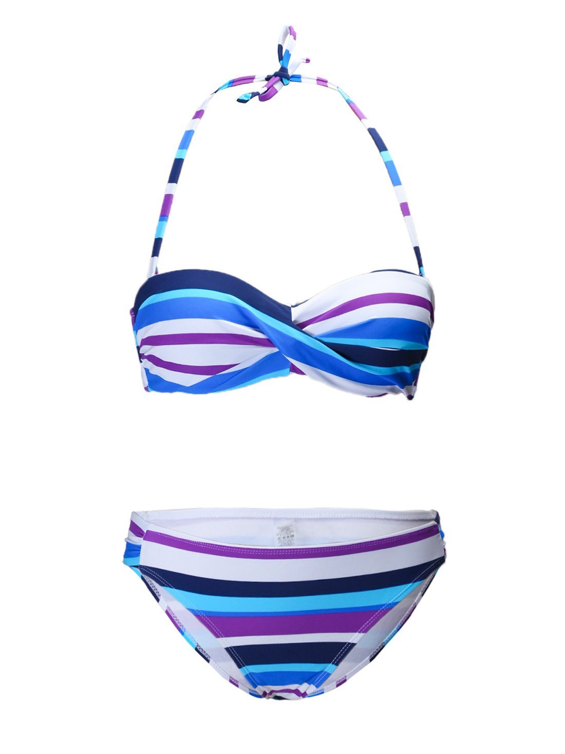 Gradient Hanging Neck Low-Rise Triangle Split Bikini - LuckyFash™