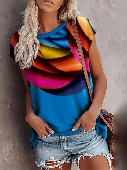 Gradient Print Bat Sleeve T-shirt - LuckyFash™