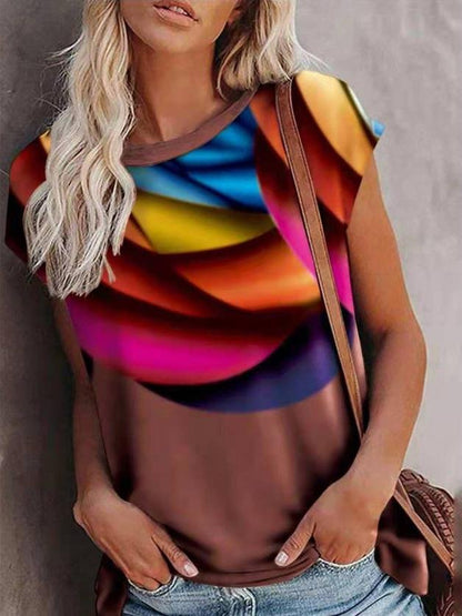 Gradient Print Bat Sleeve T-shirt - LuckyFash™