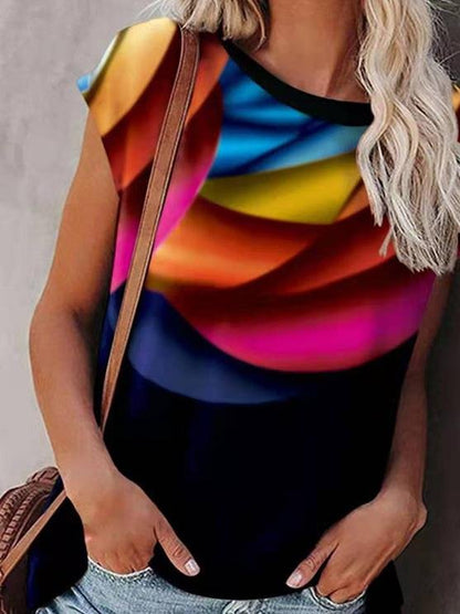 Gradient Print Bat Sleeve T-shirt - LuckyFash™