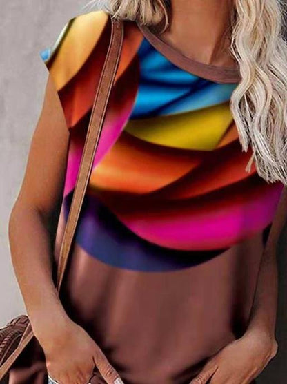 Gradient Print Bat Sleeve T-shirt - LuckyFash™