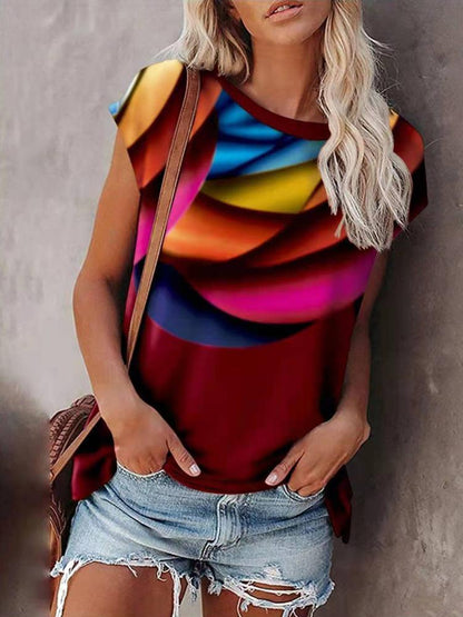 Gradient Print Bat Sleeve T-shirt - LuckyFash™