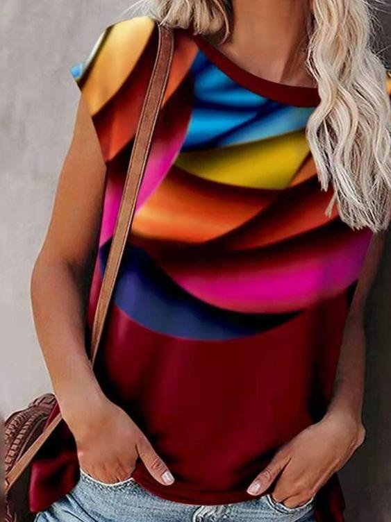 Gradient Print Bat Sleeve T-shirt - LuckyFash™