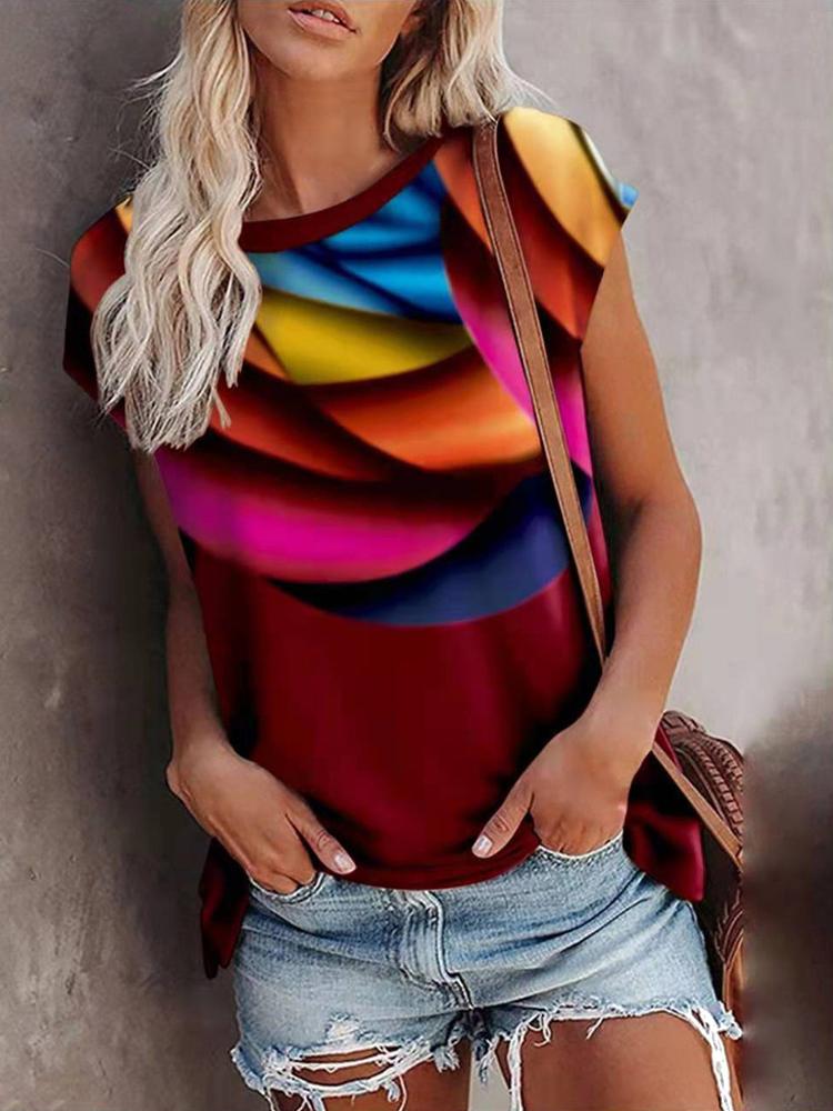 Gradient Print Bat Sleeve T-shirt - LuckyFash™