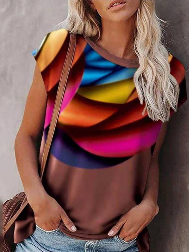 Gradient Print Bat Sleeve T-shirt - LuckyFash™