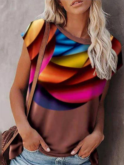 Gradient Print Bat Sleeve T-shirt - LuckyFash™