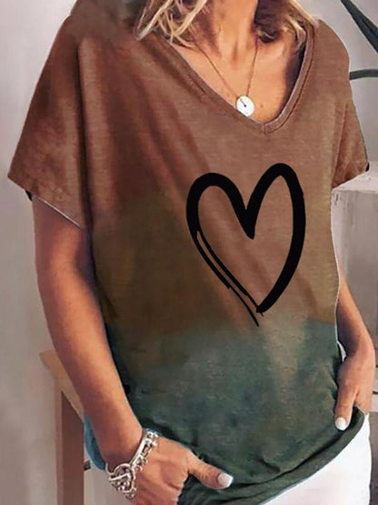 Gradient Print Short-sleeved T-shirt - LuckyFash™