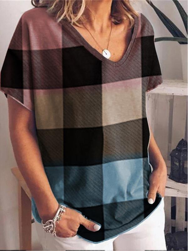 Gradient Print Short-sleeved T-shirt - LuckyFash™