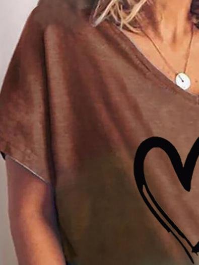 Gradient Print Short-sleeved T-shirt - LuckyFash™