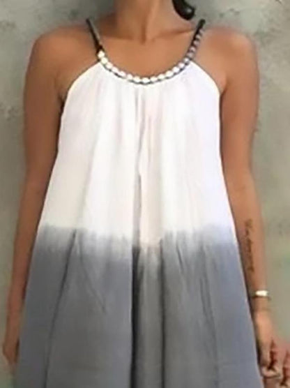 Gradient Tie-dye Sleeveless Dress With Big Swing - LuckyFash™