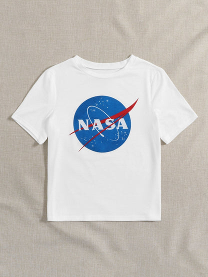 Graphic And Letter Graphic Tee - LuckyFash™