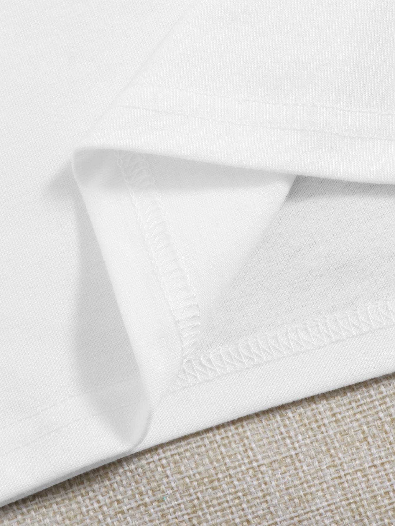 Graphic And Letter Graphic Tee - LuckyFash™